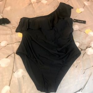 Women’s Black one shoulder bathing suit